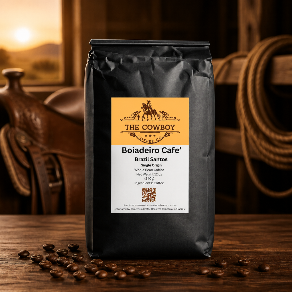 Boiadeiro Cafe' Brazil Santos Whole Bean 12 oz